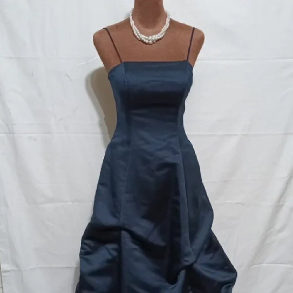 Wtoo Midnight Blue Formal Dress | Satin Evening Gown | Size XXS
